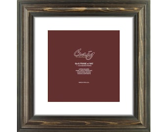 Walnut Brown 16x16 Picture Frame with White Mat, 12x12 Opening