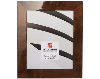 Walnut Brown Burl Wood Picture Frame, Glossy Finish, Craig Frames