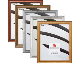 Stratton, Queen Ann Style Picture Frame, Gold, White, Bronze, Copper or Silver .75" Wide, 35 Common Sizes (314GD) Craig Frames Picture Frame