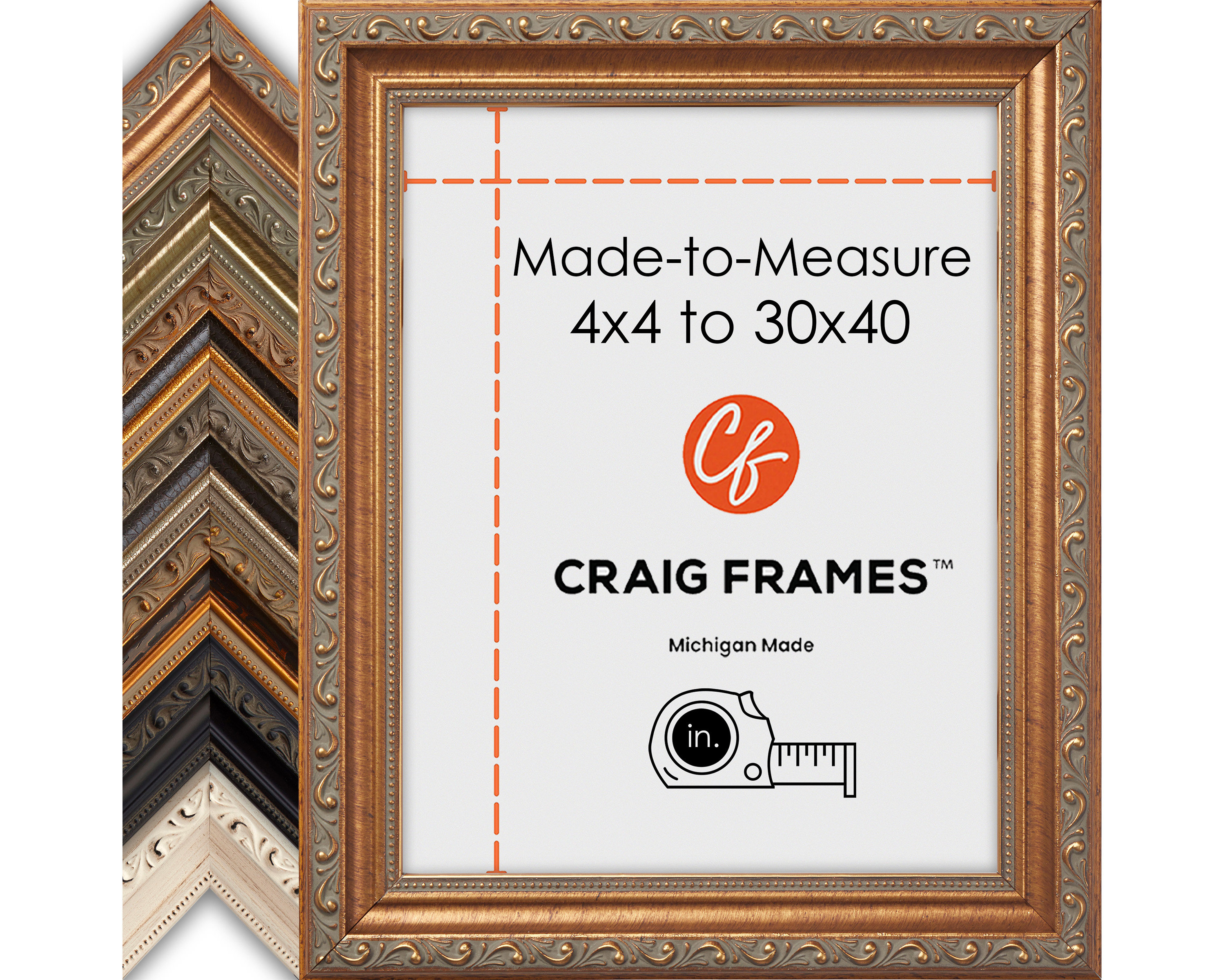 Made to measure Custom Picture Frame 4x4 to 30x40 1.25 Ancient