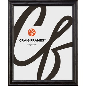 Wiltshire 200, Ebony Black Solid Wood Picture Frame, .75&quot; Wide, 60 Uncommon Sizes (200ASHBK) Craig Frames - Single | Two Pack | Four Pack