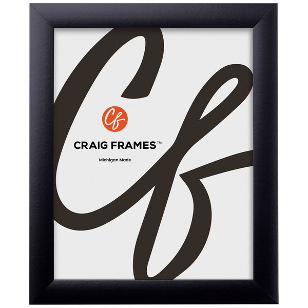 Contemporary 1", Modern Black Picture Frame, 1" Wide, 25 Common Sizes With Glass Facing (1WB3BK) Craig Frames Black Simple Puzzle Frame