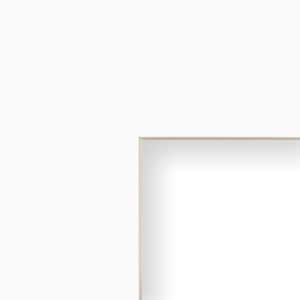May include: A white picture frame with a thin, light brown border.