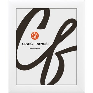 Contemporary, Modern White Picture Frame, 1&quot; Wide, 60 Uncommon Sizes (23247812), Craig Frames, Thin Frame - Single | Two Pack | Four Pack