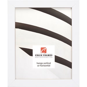 Essentials, Modern 1&quot; Satin White Picture Frame, 35 Common Sizes (646WH) Craig Frames, Modern White Picture Frame, Flat White Frame