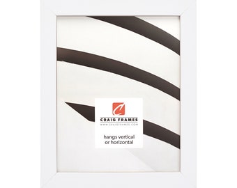 Modern Satin White Picture Frame, 1-Inch Wide, Common Sizes