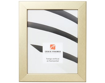 Bauhaus 125, Modern Brushed Gold Picture Frame, 1.25" Wide, 35 Common Sizes (26446) Craig Frames