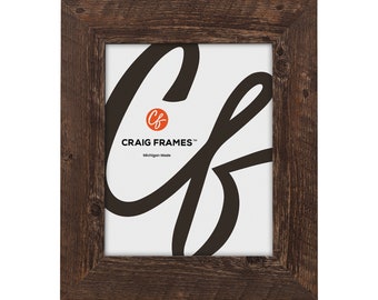 American Barn, Brown Oak Faux Barnwood Picture Frame, 2" Wide, 25 Common Sizes with Glass Facing (20277042) Craig Frames Rustic Farmhouse