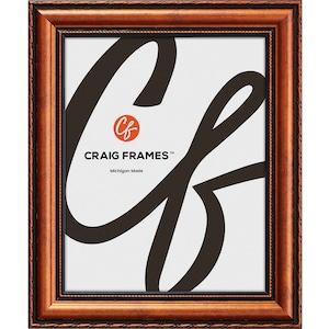 Victoria, Ornate Copper Picture Frame with Acrylic, 1.375&quot; Wide, 60 Common Sizes (83589050) Craig Frames Copper and Black Frames