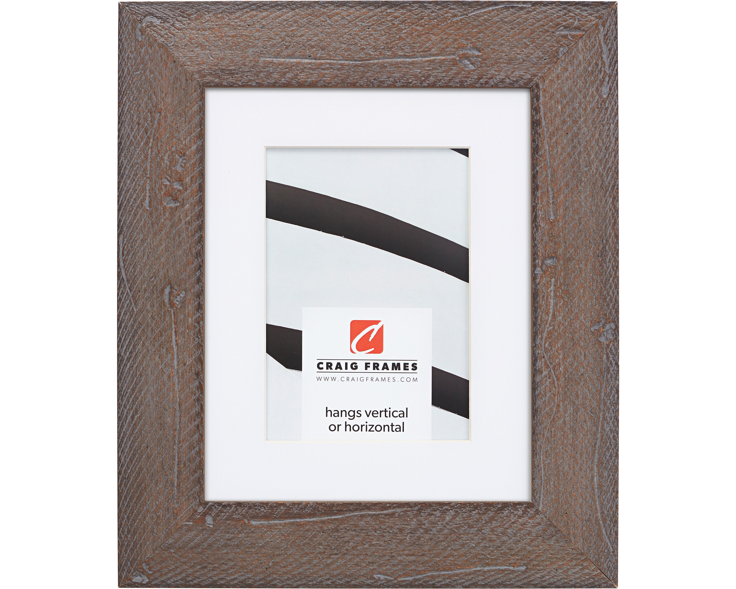Rustic Grey Wash Picture Frame, Bohemian Distressed Wood With White Mat ...
