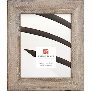 May include: A rustic wood picture frame with a distressed white finish. The frame is 11x14 inches and can be hung vertically or horizontally. It features a simple design with a beveled edge and a smooth surface. The frame is made of high-quality wood and is perfect for displaying photos, artwork, or other decorative items.