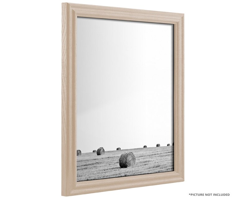 Whitewashed Wood Picture Frame, 20x30, Thin Ash Wood image 2