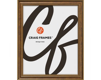 Aged Bronze Picture Frame, .75" Victorian Style, Beaded Inlay