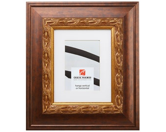 Ornate Gold Bronze Picture Frame, Gothic Style, 3.5" Wide
