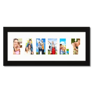 Contemporain, Galerie Noir Cadre Image, 6x18 Pouces, 1 » De Large avec « FAMILLE » Collage Mat (1WB3BK0618-FAM), Craig Cadres, Portefeuille Tailles de Photo