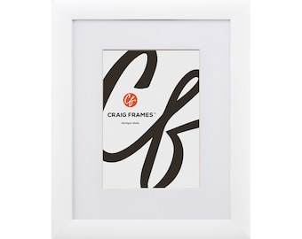 White Picture Frame, Contemporary Style, with White Mat