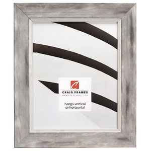 Aristocrat, Distressed White and Silver Picture Frame, 1.625" Wide, 35 Common Sizes (10939) Craig Frames, Picture Frame, Distressed Frame