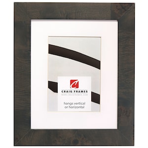 Innovations, Grey Burl Picture Frame With Single Opening White Mat, 1.5&quot; Wide, 34 Common Sizes (11202) Craig Frames, Grey Burl Frame
