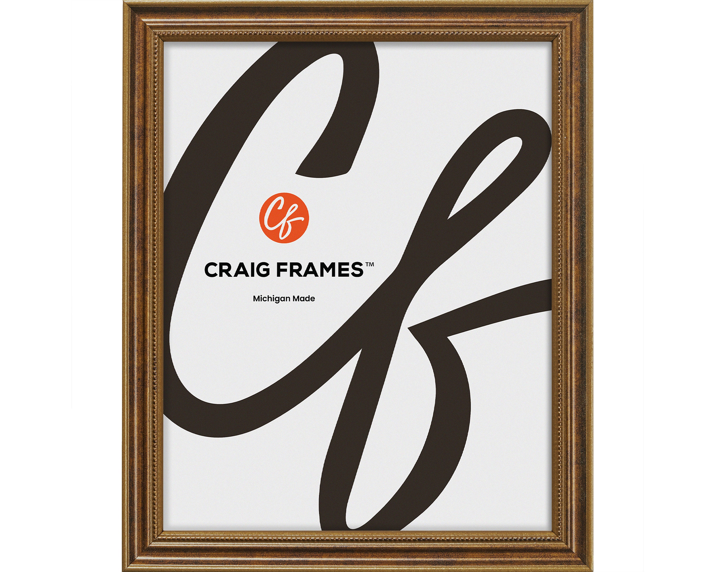 Stratton, Aged Bronze Picture Frame, .75" Wide, 60 Common Sizes With Acrylic Facing (314BR) Craig Frames Bronze Victorian Style Puzzle Frame