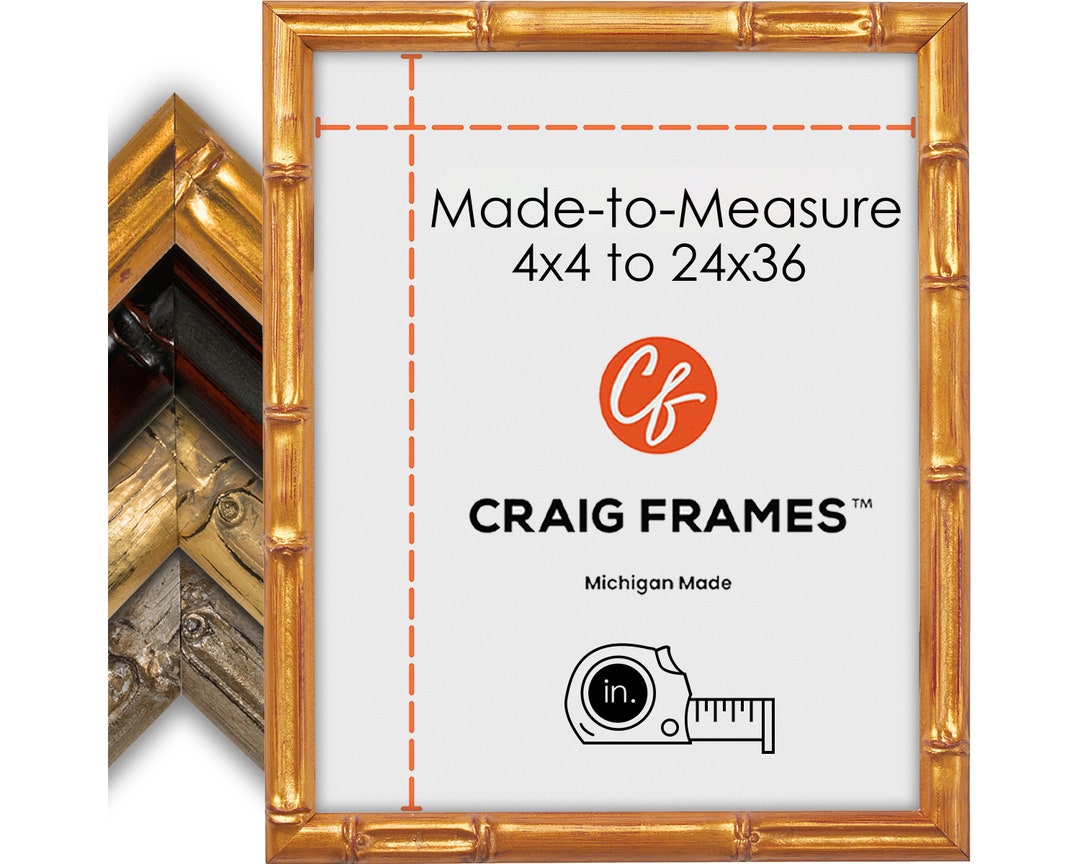 Madetomeasure Custom Picture Frame, 4x4 to 24x36, .625 Vintage Bamboo