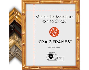 Custom Bamboo Picture Frame, Vintage Tropical Style, Made to Order