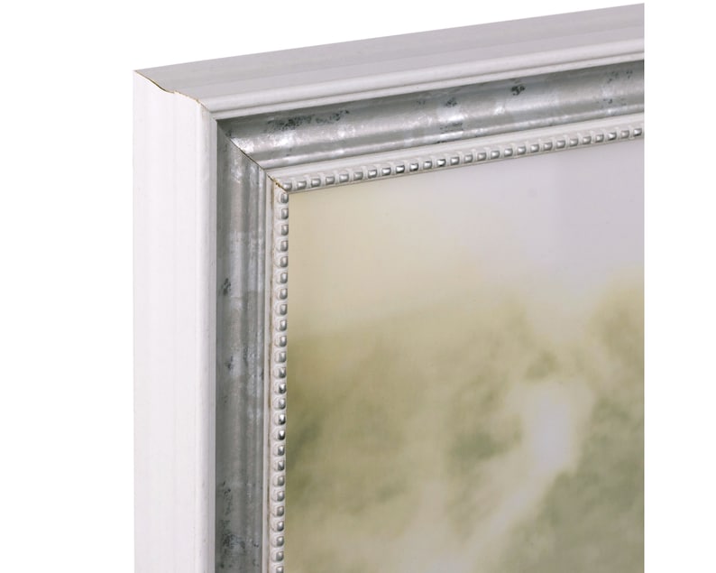 314WH0507 Craig Frames Stratton .75 Wide 5x7 Inch Ornate White and Silver Picture Frame