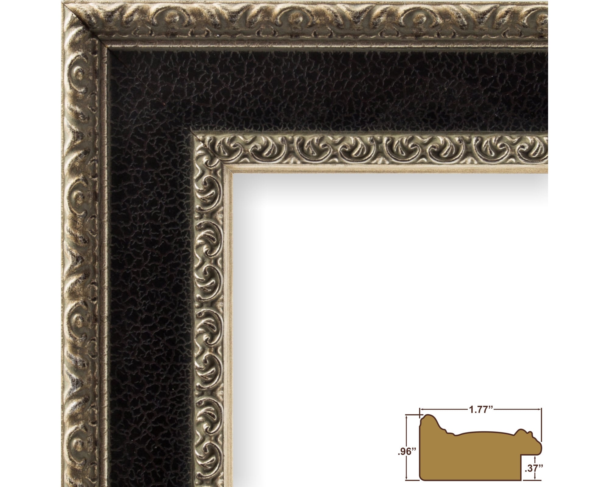Galerie Antique Silver and Black Picture Frame 1.75 Etsy