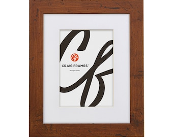 Dark Walnut Picture Frame, Modern Farmhouse Style, White Mat