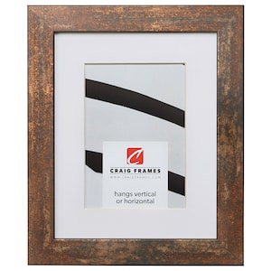 Bauhaus 125 Modern Rust Picture Frame With Single White Mat, 1.25&quot; Wide, 34 Common Sizes (261751) Craig Frames, Rustic Industrial Home Décor