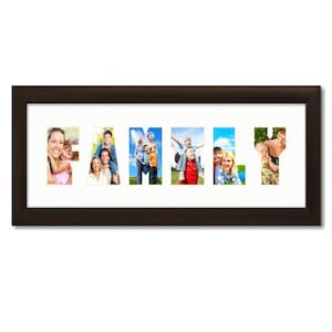 Contemporain, Brésilien Noyer 1 » Large Collage Mat Emmêlé Cadre photo avec « FAMILLE » Tapis de Collage (232477780618-FAM), Craig Cadres, Tailles de portefeuille