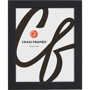 Essentials, Modern 1&quot; Satin Black Picture Frame, 60 Uncommon Sizes (646BK) Craig Frames, Modern Puzzle Frame - Single | Two Pack | Four Pack