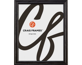Wiltshire 200, Ebony Black Solid Wood Picture Frame, .75" Wide, 25 Common Sizes with Glass Facing (200ASHBK), Craig Frames, Stained Ash