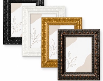 Bravado Ornate Picture Frame, 2" Moulding, Modern Wall Frame, Multiple Colors