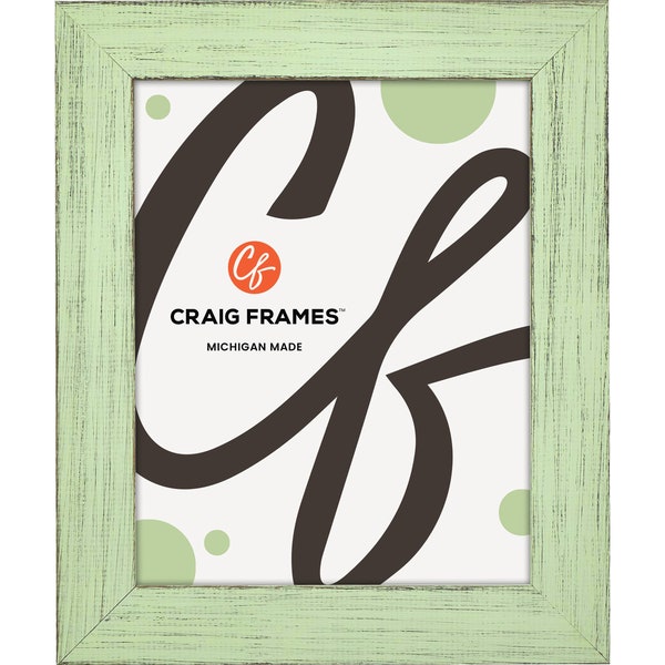 Jasper, Rustic Mint Julep Light Green Picture Frame with Glass, 1.5" Wide, 25 Common Sizes (B931) Craig Frames