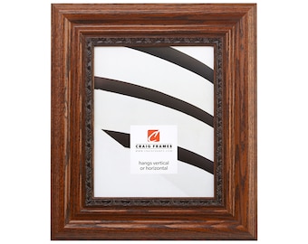 Dark Brown Oak Wood Picture Frame, 2.75" Wide, Lodge Style