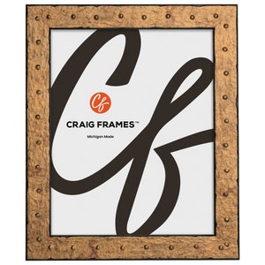 Rivet, Tarnished Gold Picture Frame, 1.25&quot; Wide, 70 Sizes (8730) Craig Frames