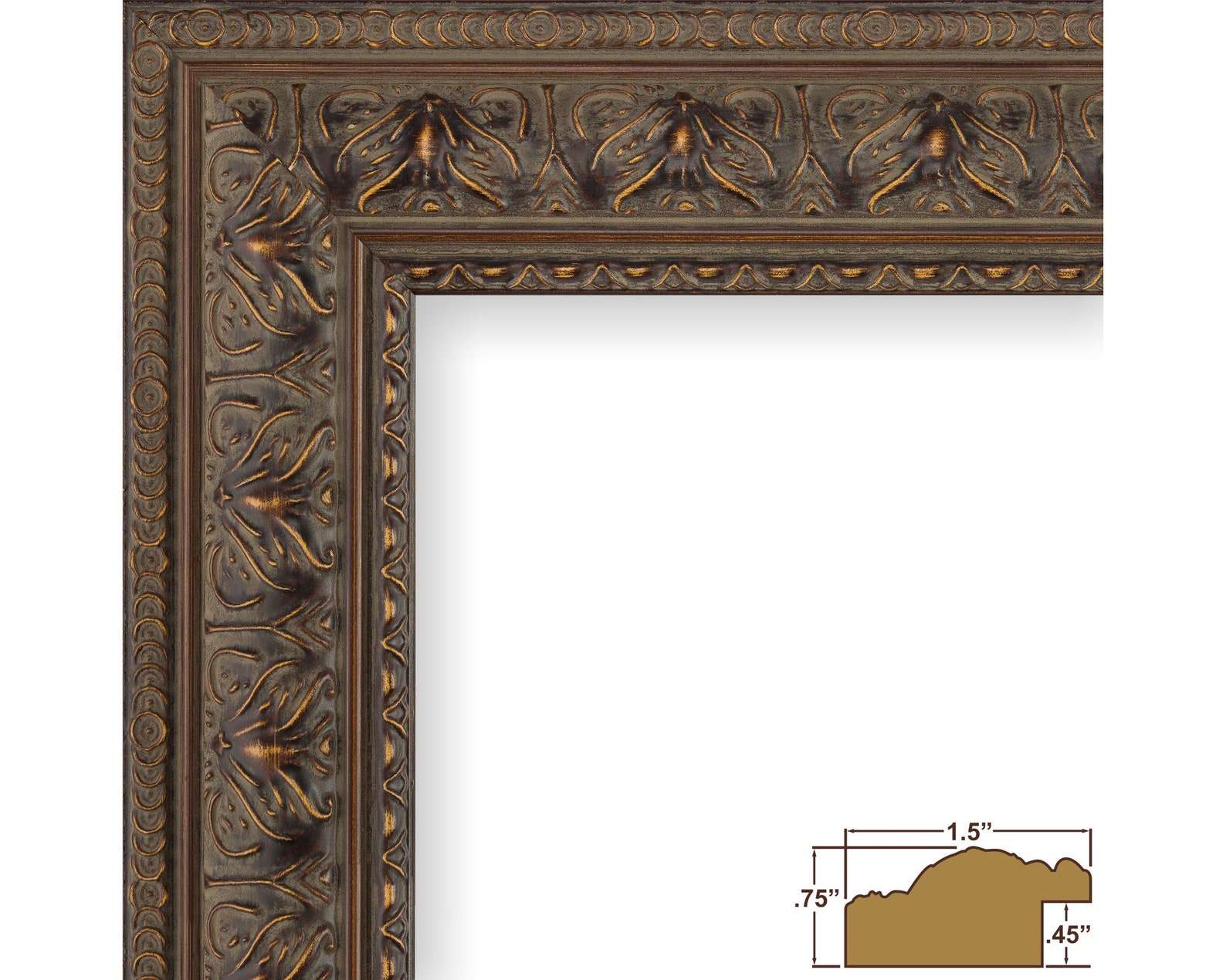 Medici Antique Mahogany Picture Frame 1.5 Wide 35 Etsy
