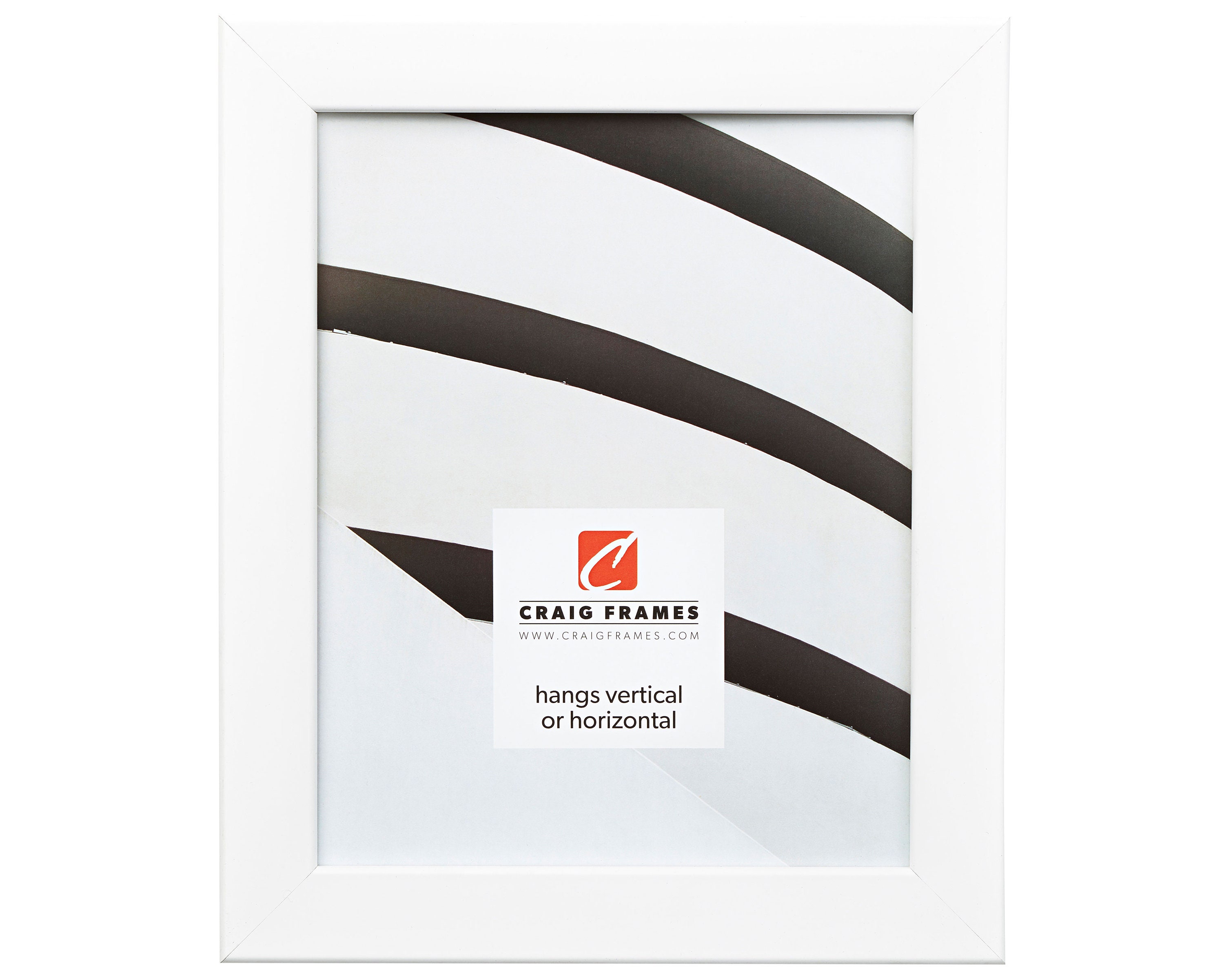Craig Frames, 12x18 Inch Satin White Picture Frame, Bauhaus 1.25" Wide