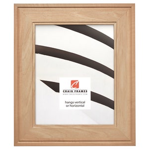 Contemporary Inspirations, Faux Maple Wood Picture Frame, 2" Wide, 35 Common Sizes (262057), Craig Frames, Natural Wood Appearance