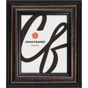 Potomac, American Walnut Brown Solid Wood Picture Frame with Glass, 2.5" Wide, 25 Common Sizes (80826200), Craig Frames, Traditional Décor