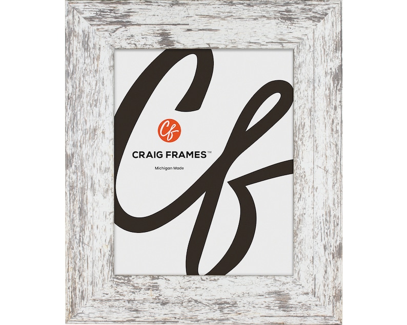 White Faux Barnwood Picture Frame, 2