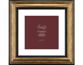 Copper and Black Picture Frame, Single White Mat, 12x12 Opening