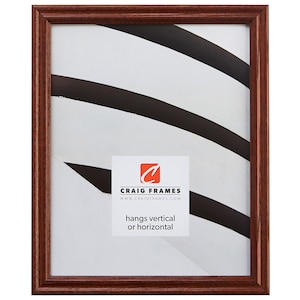 Wiltshire 200, Dark Walnut Brown Solid Wood Picture Frame, .75&quot; Wide, 35 Common Sizes (200ASH216) Craig Frames, Thin Walnut Stained Wood