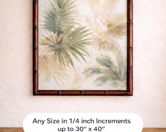 Custom Bamboo Picture Frame, Brushed Mahogany Red Bamboo, 0.75" Wide, Made to Order