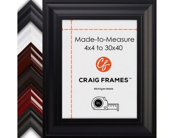Custom Picture Frame, 2" Upscale Profile, Made to Order, Satin and Wood Finishes