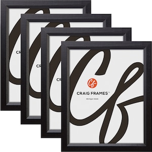Ebony Black Wood Picture Frame Set of Four, Craig Frames