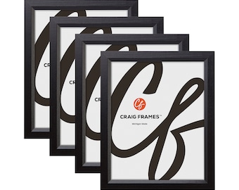Ebony Black Wood Picture Frame Set of Four, Craig Frames