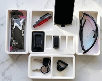 Modular Cycling Charging Station with Garmin Edge Dock & SRAM AXS Holder - Desk Organizer for Cyclists