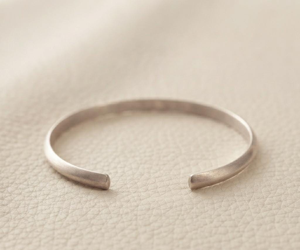 Open Cuff Silver Bangle, 925 Sterling Silver Bangle, Handmade Silver Bangle, Folded Silver Bangle, Minimalist Bangle, Boho Bangle For Women