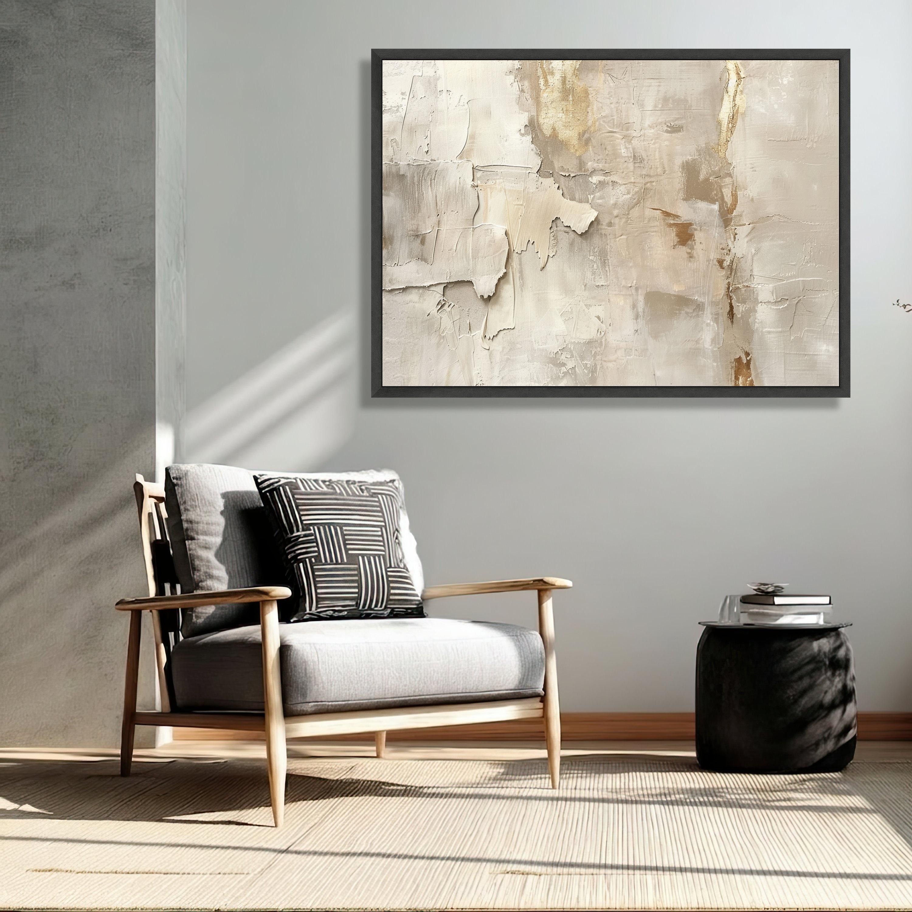Neutral Textured Abstract Canvas Art, Beige Gold Modern Wall Decor - Etsy